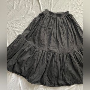 vintage made in usa black tiered cotton skirt